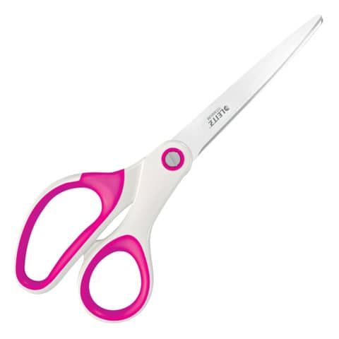 Forbici da ufficio Leitz WOW asimmetrica acciaio inox rivestito in titanio fucsia 20,5 cm - 53192123