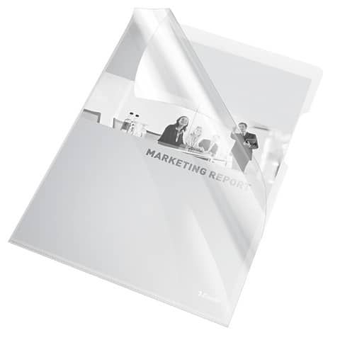 Buste a L non perforate Esselte Cristal trasparente 150 m A4 lucido conf.25 - 55430