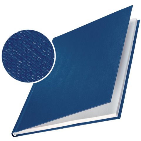 Copertina rigida 10-35 fogli Leitz impressBIND in cartone con dorso da 3,5 mm A4 blu  conf. da 10 - 73900035