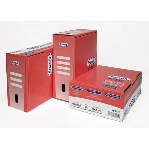 Buste trasp. a foratura universale FAVORIT La500 buccia d&#39;arancia superior 22x30 cm scatola da 500 - 100460060