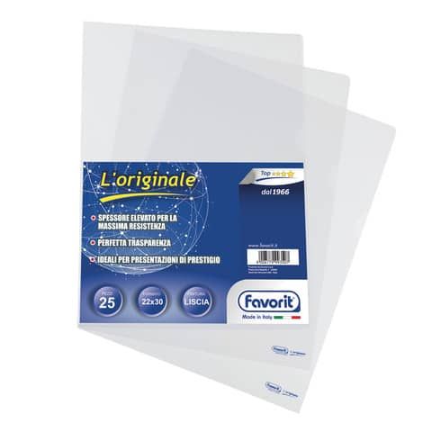 Buste trasp. a L FAVORIT L&#39;Originale liscia top 22x30 cm conf. da 25 - 100460046