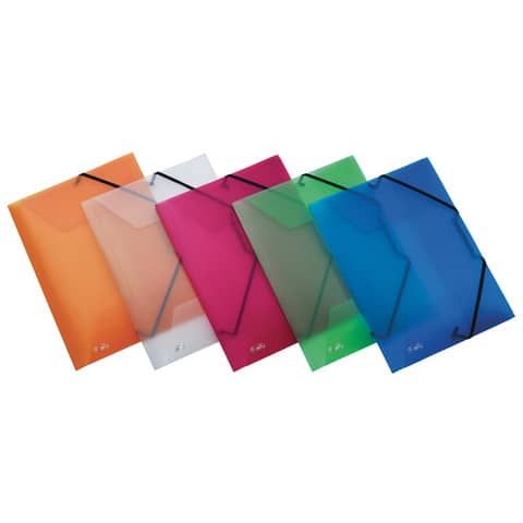 Cartellina a 3 lembi con elastico FAVORIT Lumina 22x30 cm - dorso espandibile 0-3 cm blu - 400116644