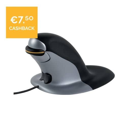 Mouse verticale FELLOWES Penguin medio con filo grigio/nero 9894601