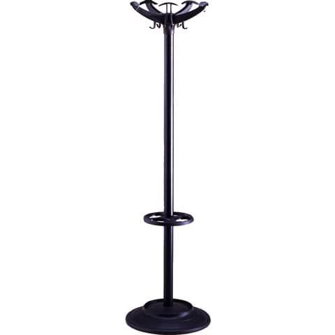 Appendiabiti da terra Unisit Helix con portaombrelli - h. 168 cm - nero APUEL/N