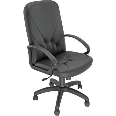 Poltrona direzionale girevole Unisit Dante DNP Eco Smart - rivestimento ecopelle nero - DNP/KN