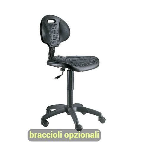 Sgabello tecnico Unisit Esos EOE3 basso poliuterano integrale nero - EOE3
