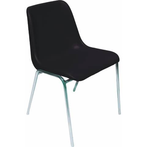 Sedia visitatore Unisit Esse ESC 4 gambe acciaio cromato - schienale fisso nero Conf. 5 pezzi - ESC/5/N