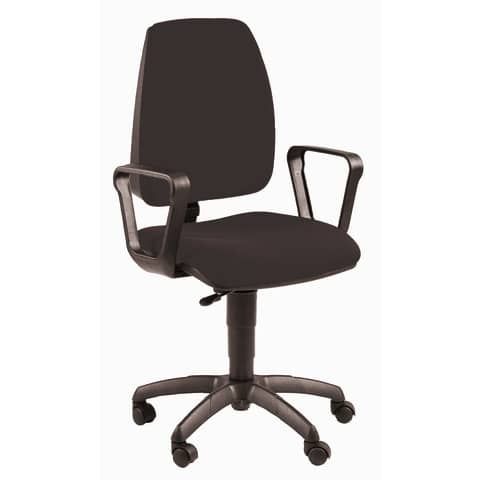 Sedia operativa girevole Unisit Jupiter JUBR Eco smart - rivestimento Eco nero - con braccioli - JPQ/BRN/EN