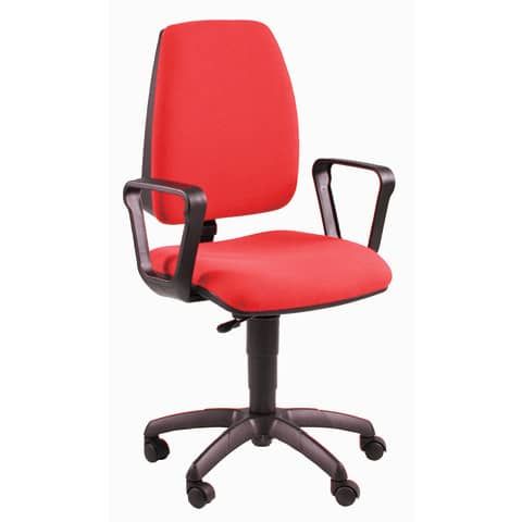 Sedia operativa girevole Unisit Jupiter JUBR Eco smart - rivestimento Eco rosso - con braccioli - JPQ/BRN/ER