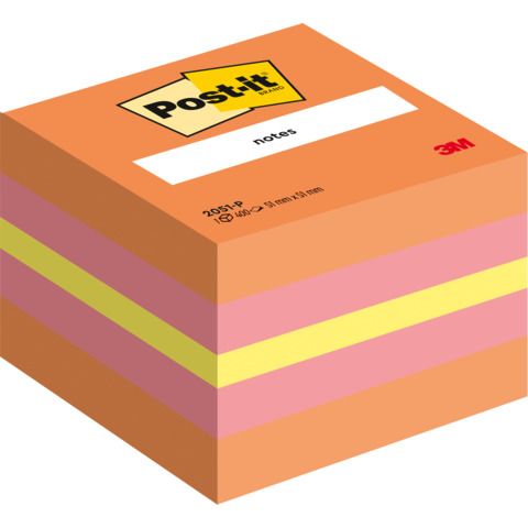 Foglietti riposizionabili colorati Post-it Notes Minicubo 51x51 mm assortiti - 400 ff - 2051-P