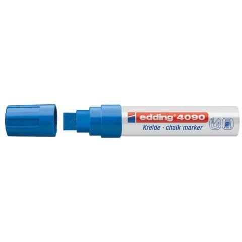 Marcatore a gesso liquido edding 4090 punta scalpello 4-15 mm blu E-4090 003