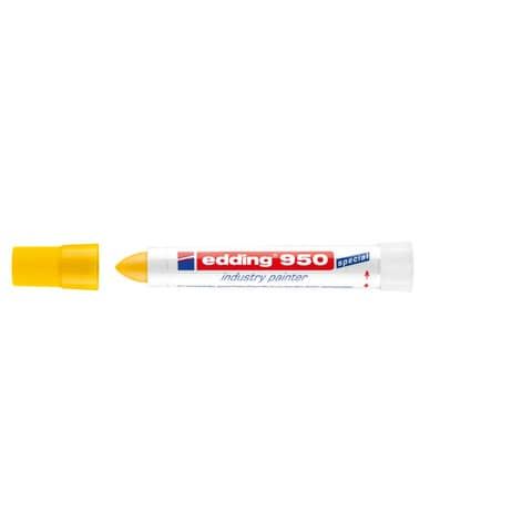 Marcatore a cera edding 950 punta conica 10 mm giallo E-950 005