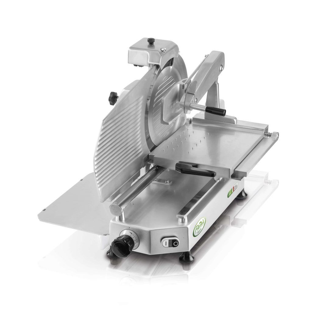 BLUE FARM | FAMA. Vertical slicer in anodized aluminum with 350 mm blade