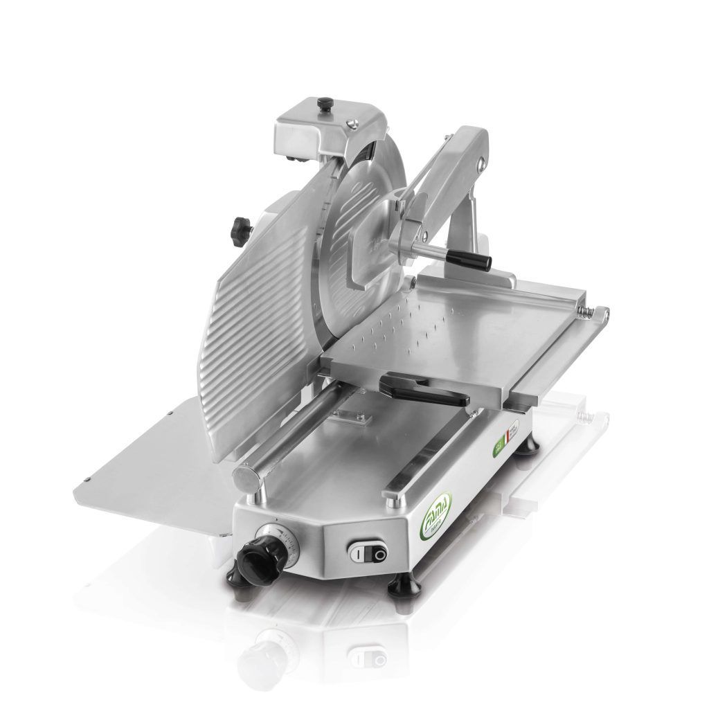 BLUE FARM | FAMA. Vertical slicer in anodized aluminum with 330 mm blade