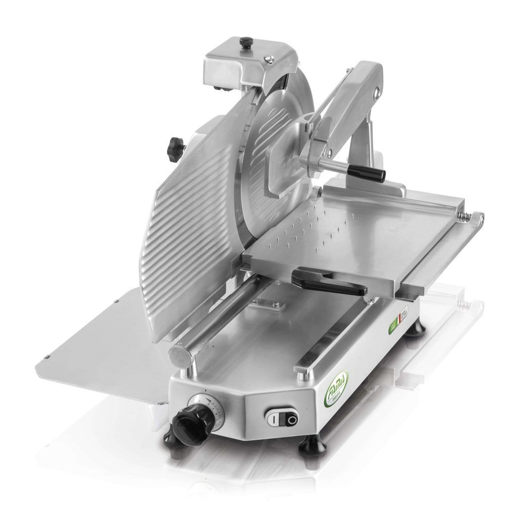 BLUE FARM | FAMA. Vertical slicer in anodized aluminum with 370 mm blade