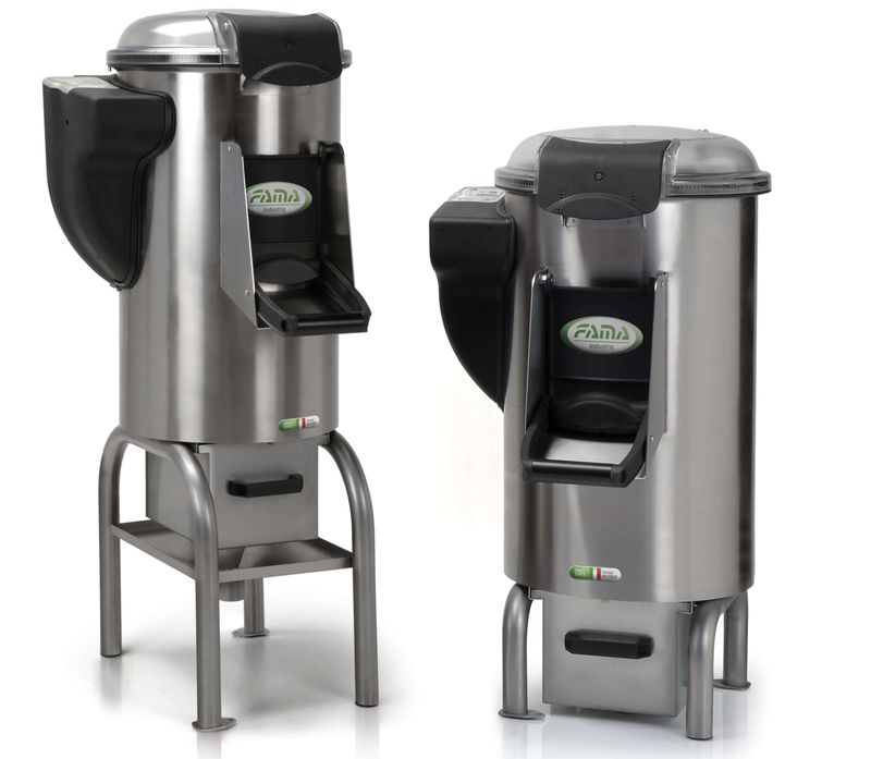 KALINDRA | FAMA. Edelstahl-Muschelreinigungsgerät mit Halterung. Kapazität 10 kg