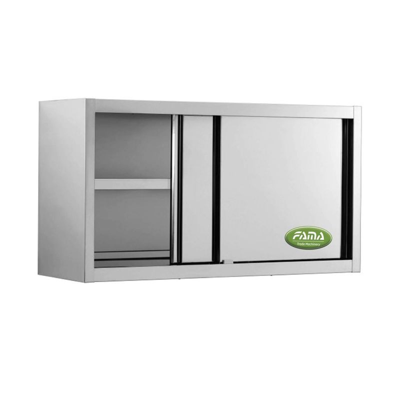 KALINDRA | FAMA. Wall Cabinets with Sliding Doors and Stainless Steel Shelf