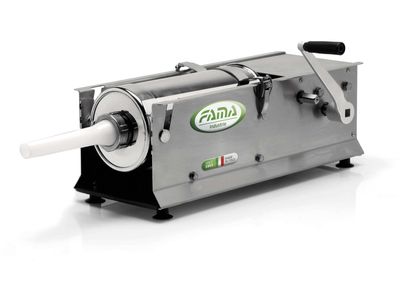 KALINDRA | FAMA. Horizontal sausage fillers line L in stainless steel with 7 and 14 lt capacity