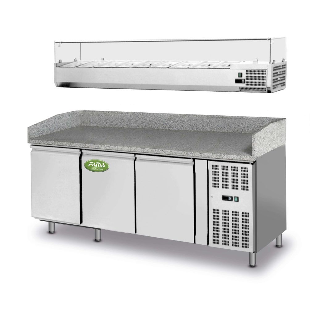 KALINDRA | FAMA. 200cm refrigerated and ventilated pizza counter. -2 / +8°C (+28.4 / +46.4°F)