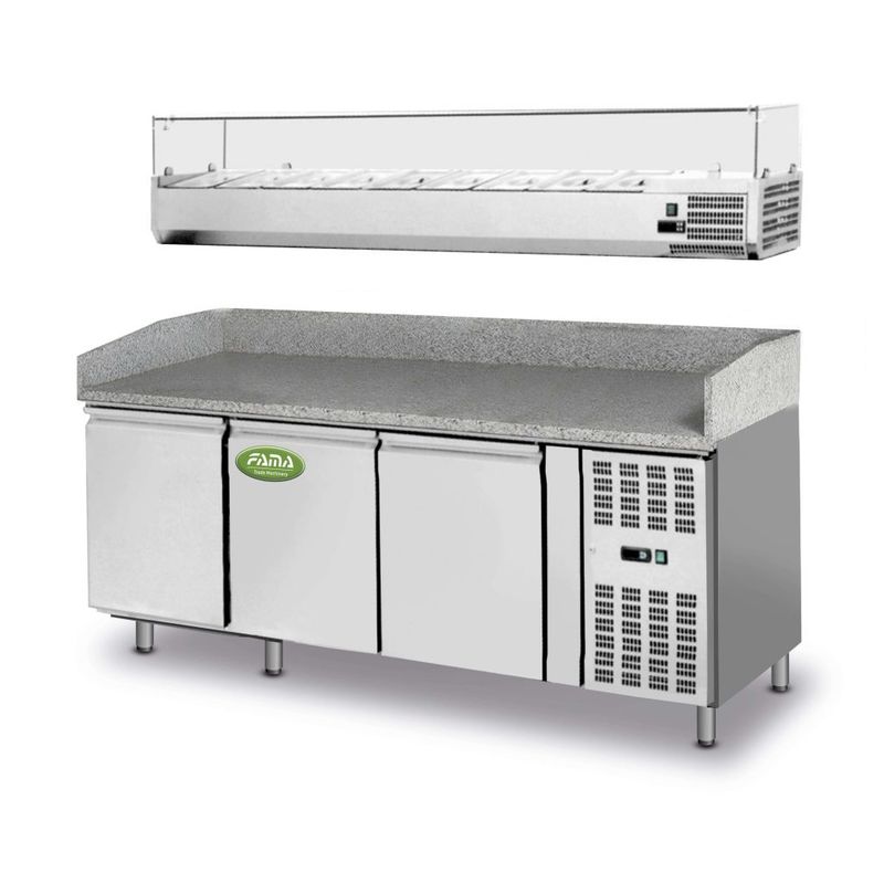 KALINDRA | FAMA. 200cm refrigerated and ventilated pizza counter. -2 / +8°C (+28.4 / +46.4°F)