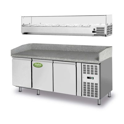 KALINDRA | FAMA. 200cm refrigerated and ventilated pizza counter. -2 / +8°C (+28.4 / +46.4°F)