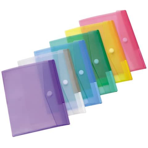 Buste con bottone Tarifold T-Collection chiusura in velcro - A4 conf. 12 buste - 510209