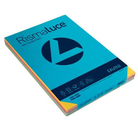 Carta colorata Favini Rismaluce colori forti 90 g/m A3 mix 8 colori Risma da 300 fogli - A66X313