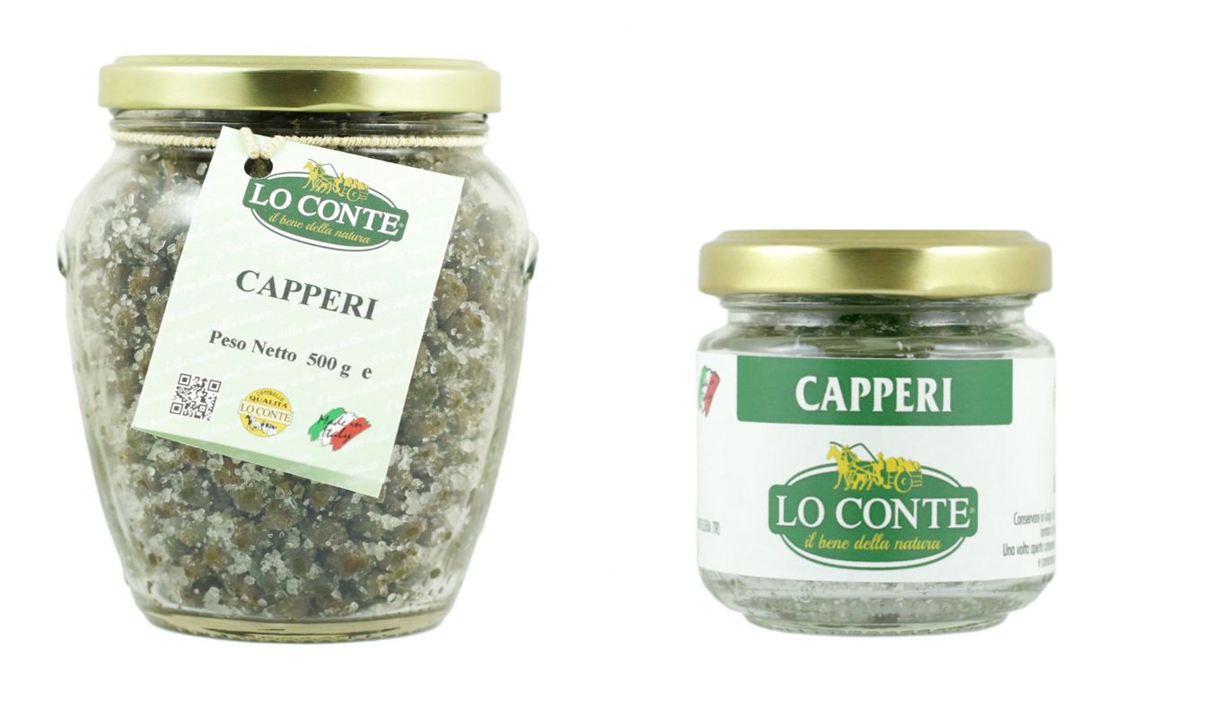 KALINDRA | Lo Conte. Capers in salt. 2 available formats