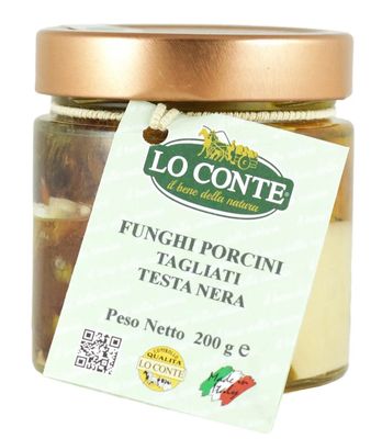 KALINDRA | Lo Conte. Sliced Porcini Mushrooms in Extra Virgin Olive Oil. 200 gr / 7.05 oz