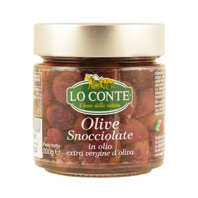 KALINDRA | Lo Conte. Pitted olives in extra virgin olive oil. 2 formats