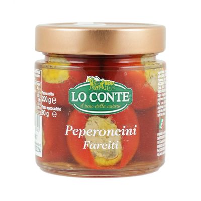 KALINDRA | Lo Conte. Stuffed Chili Peppers in Olive Oil. 200 gr / 7.05 oz