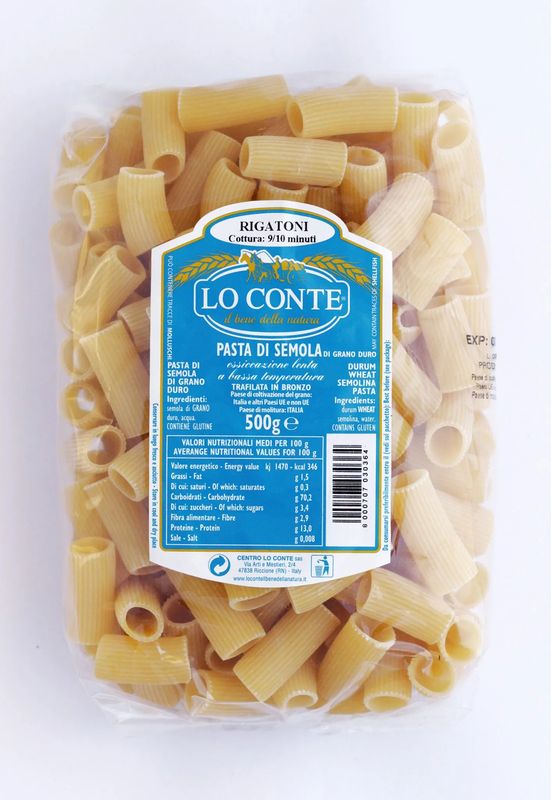 KALINDRA | Lo Conte. Mezzi Rigatoni. 500 gr / 17.64 oz