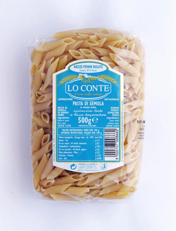 KALINDRA | Lo Conte. Mezze Penne. 500 gr / 17.64 oz