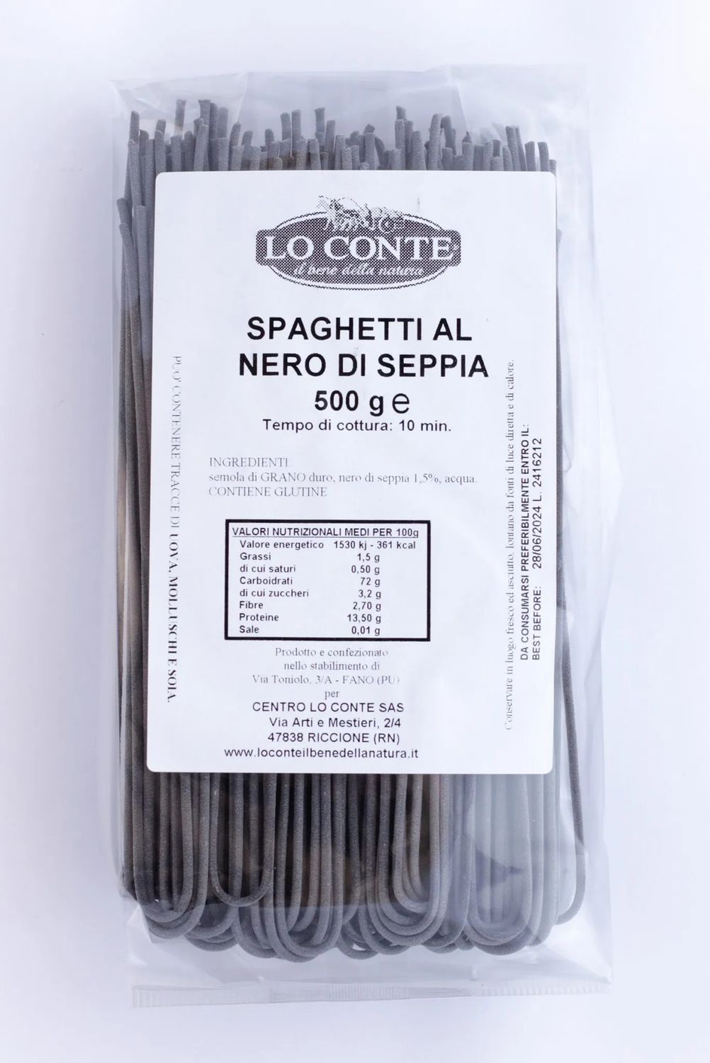 KALINDRA | Lo Conte. Squid Ink Spaghetti. 500 gr / 17.64 oz