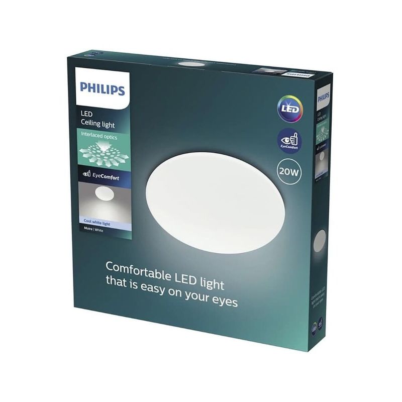 KALINDRA | BB. LED Flush-fitting ceiling light Philips Moire Ø 38 cm White Metal