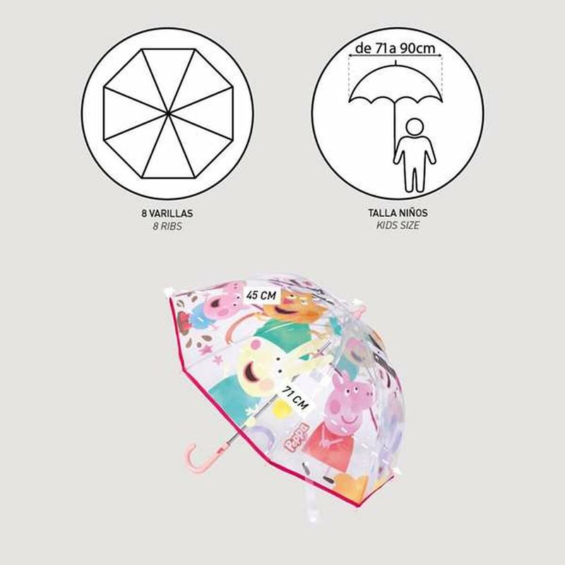 KALINDRA | BB. Umbrella Peppa Pig Ø 71 cm Transparent