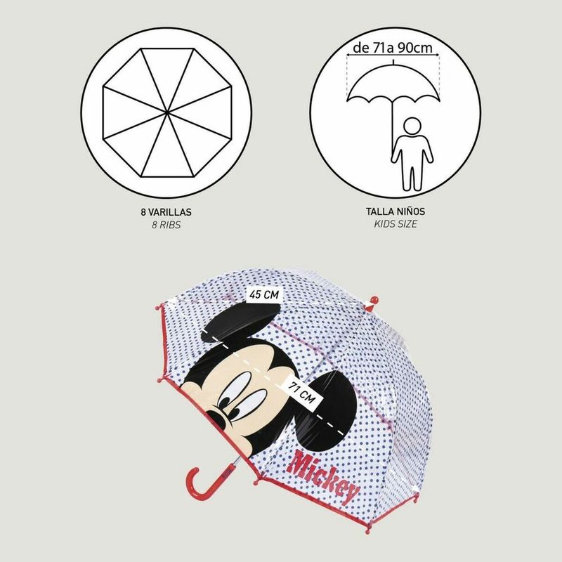 KALINDRA | BB. Umbrella Mickey Mouse Red 100 % POE