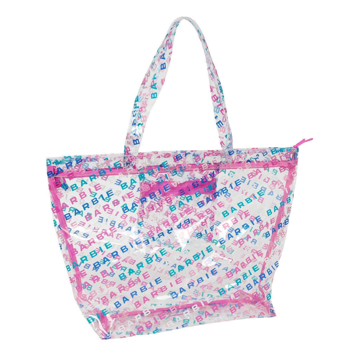 KALINDRA | BB. Women&#39;s Handbag Barbie Logomania Transparent Light Pink 54 x 35 x 17 cm