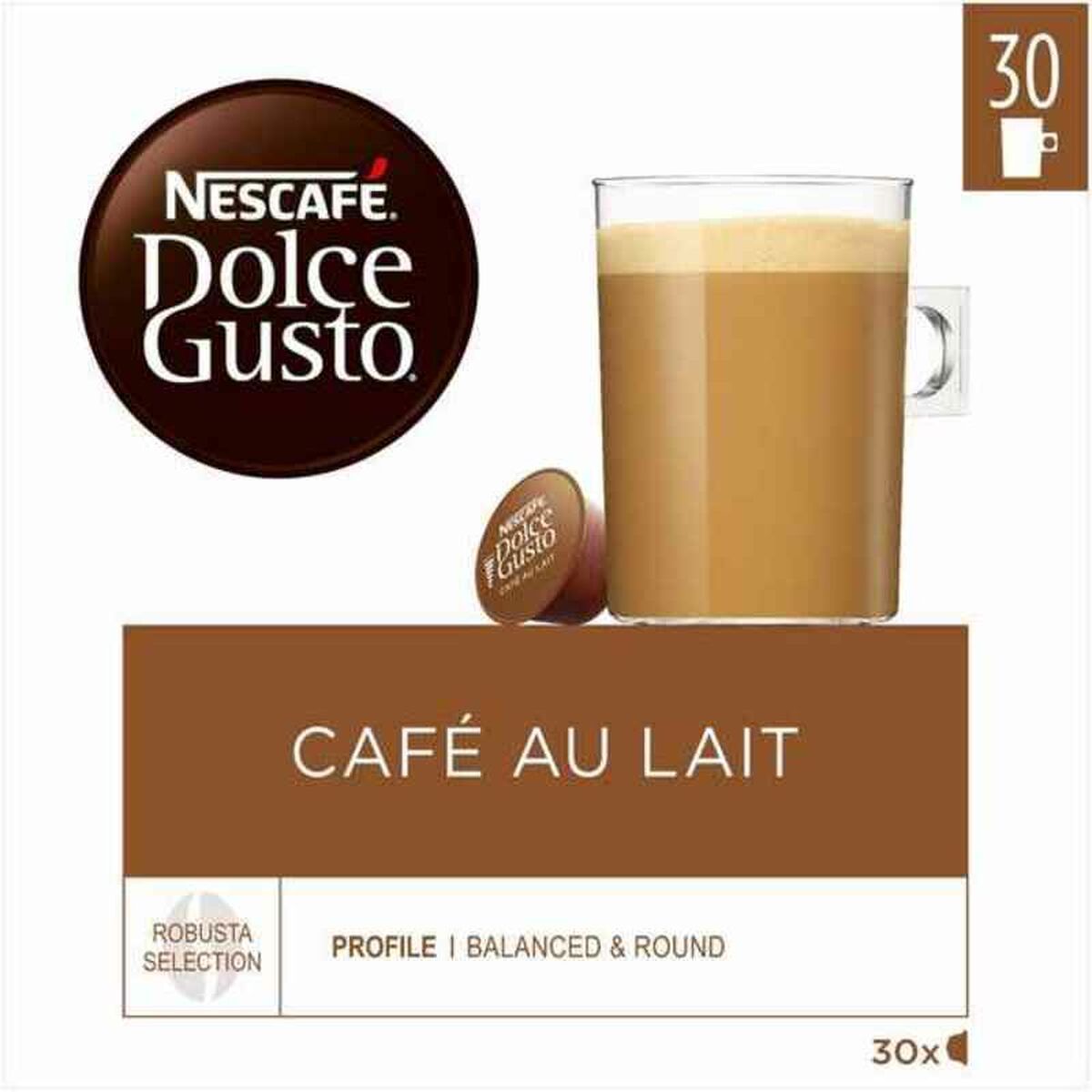 KALINDRA | BB. Coffee Capsules Nescafé Dolce Gusto Cafe Au Lait 1 Unit 30 Units