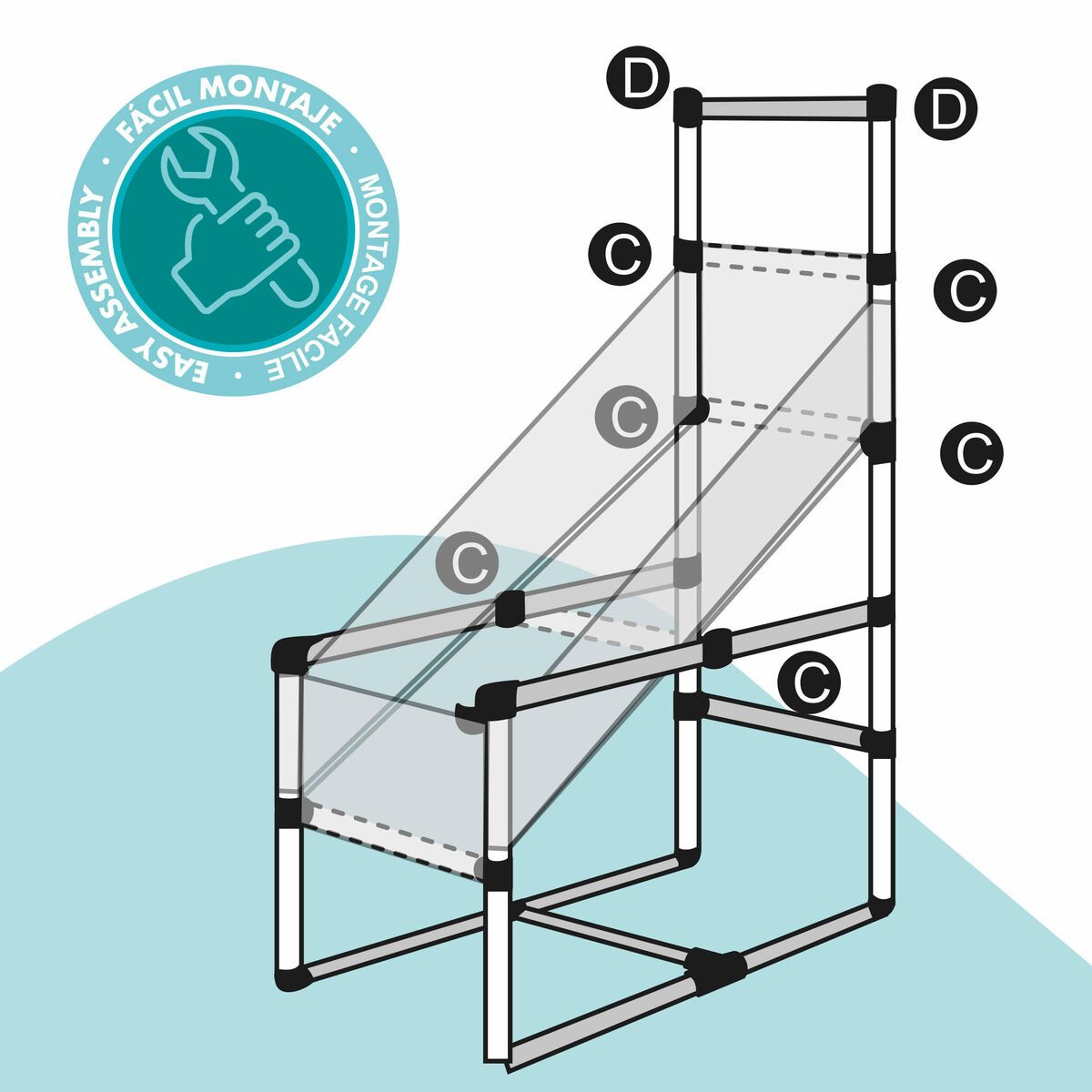 KALINDRA | BB. Basketball Basket Colorbaby 41 x 120 x 80 cm (2 Units)