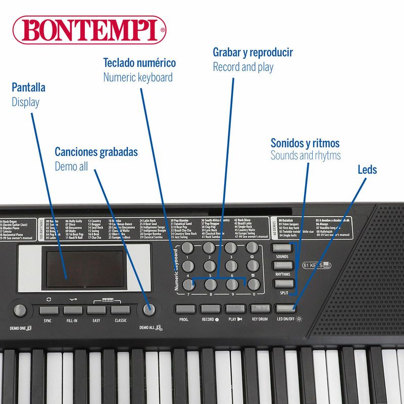 KALINDRA | BB. Electric Piano Bontempi 75 x 20 x 22 cm (2 Units)