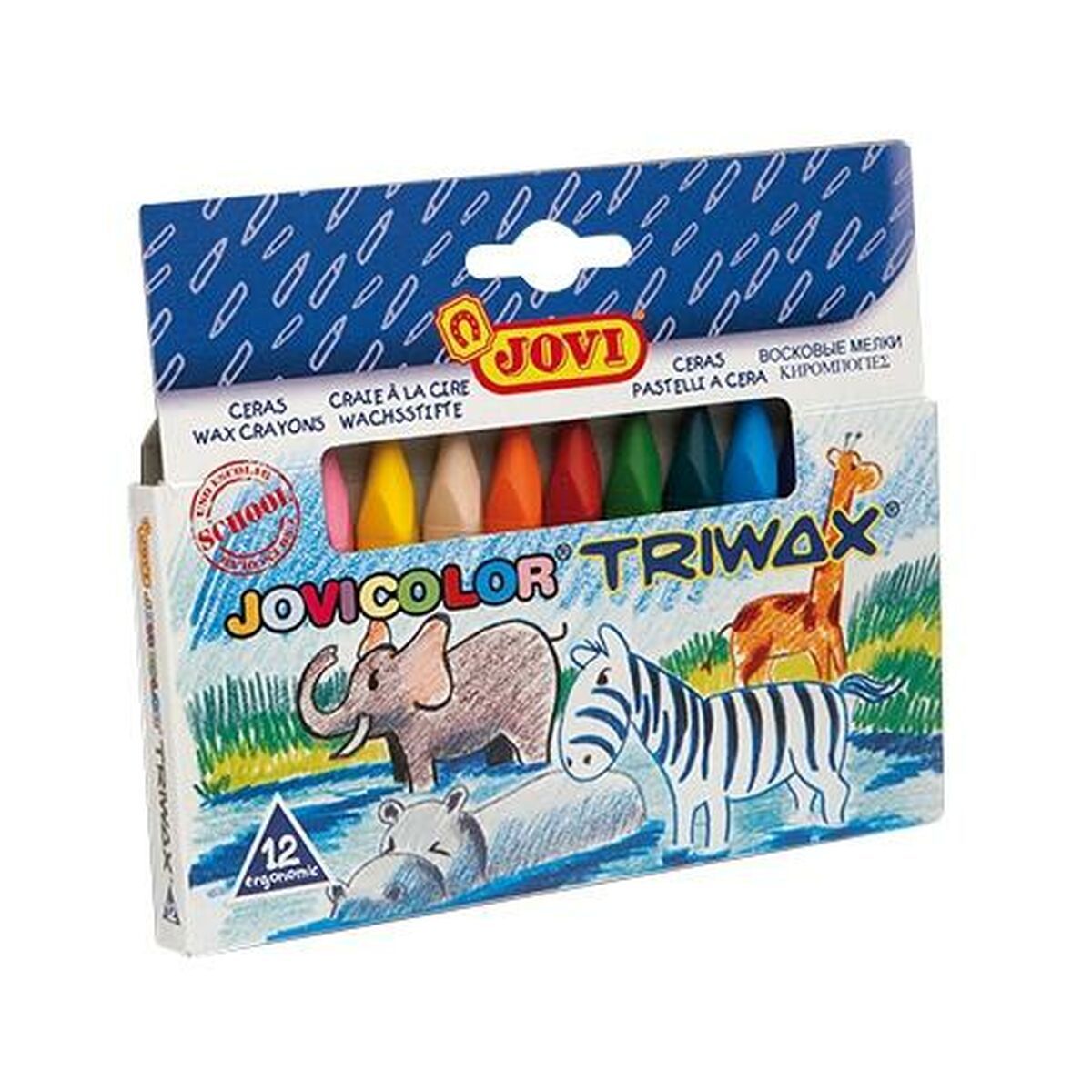 KALINDRA | BB. Coloured crayons Jovi JOVICOLOR TRIWAX Multicolour (12 Units)