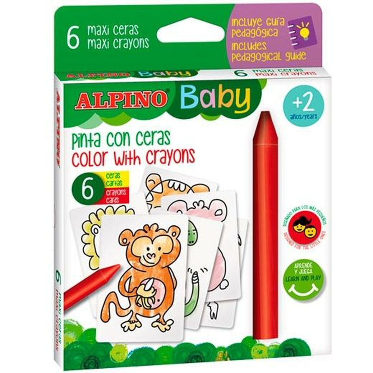 KALINDRA | BB. Coloured crayons Alpino Baby Jungle Multicolour (12 Units)