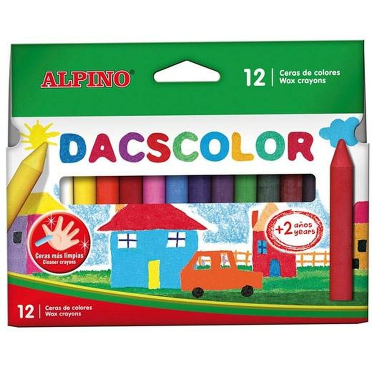 KALINDRA | BB. Coloured crayons Alpino Dacscolor Multicolour 12 Pieces (60 Units)