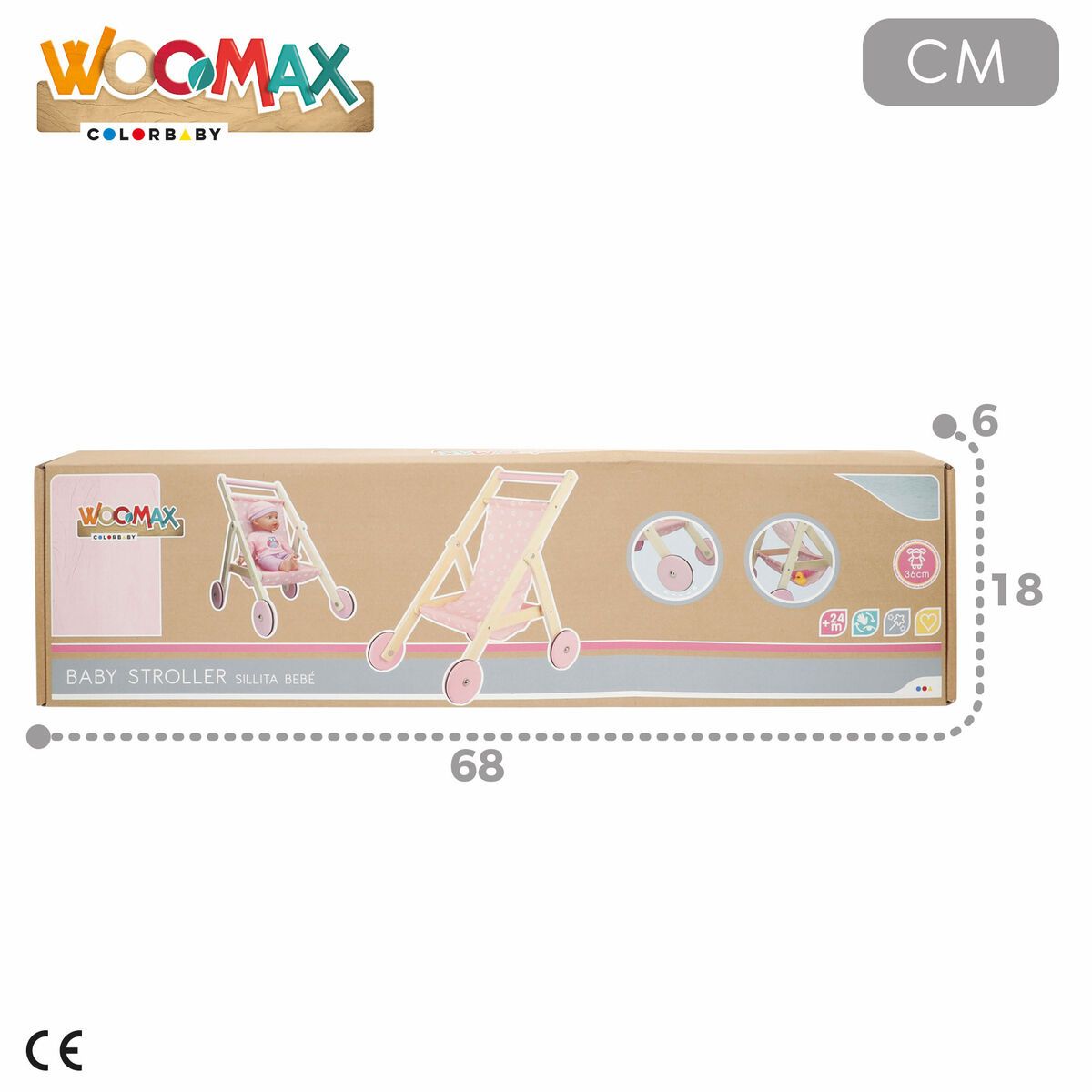 KALINDRA | BB. Doll Stroller 33 x 44 x 51 cm (2 Units)