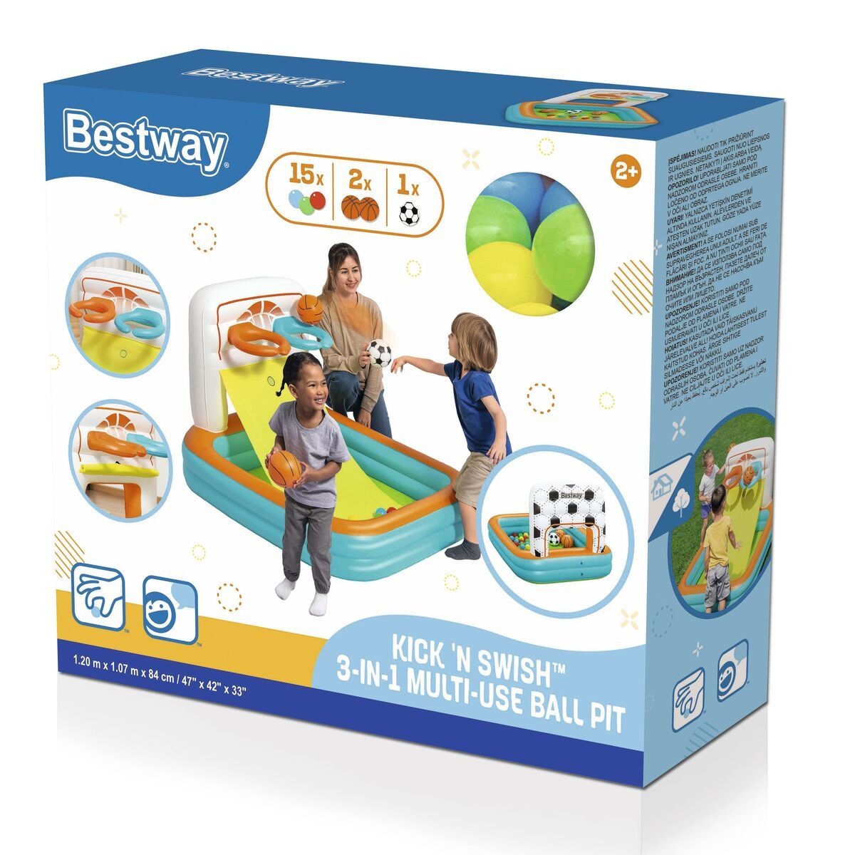 KALINDRA | BB. Bestway Inflatable Kids Pool with Baskets, Balls 120x107x84 cm +2 Years Garden 52728