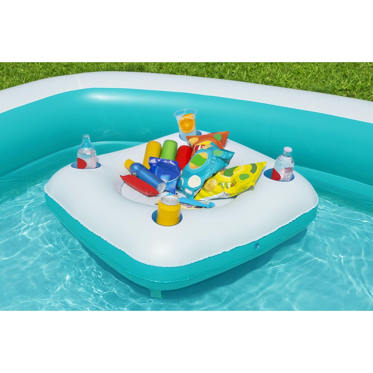 KALINDRA | BB. Bestway Inflatable Kids Pool 2 Chambers Family Floating Table 218x218x48 cm +6 Years