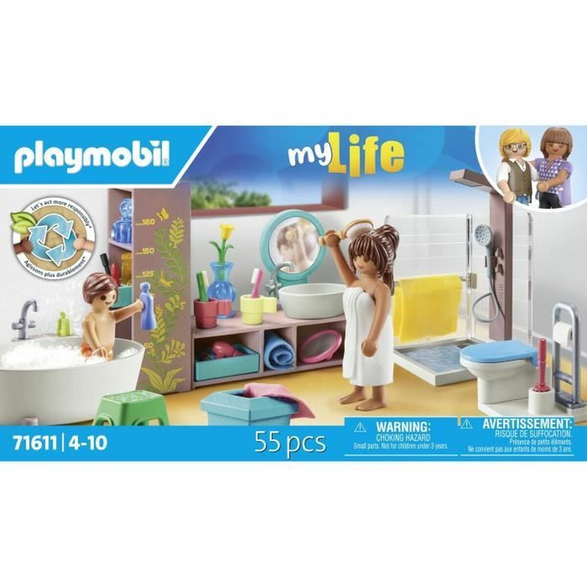 KALINDRA | BB. Playset Playmobil 71611 - Bathroom bathtub 55 Pieces