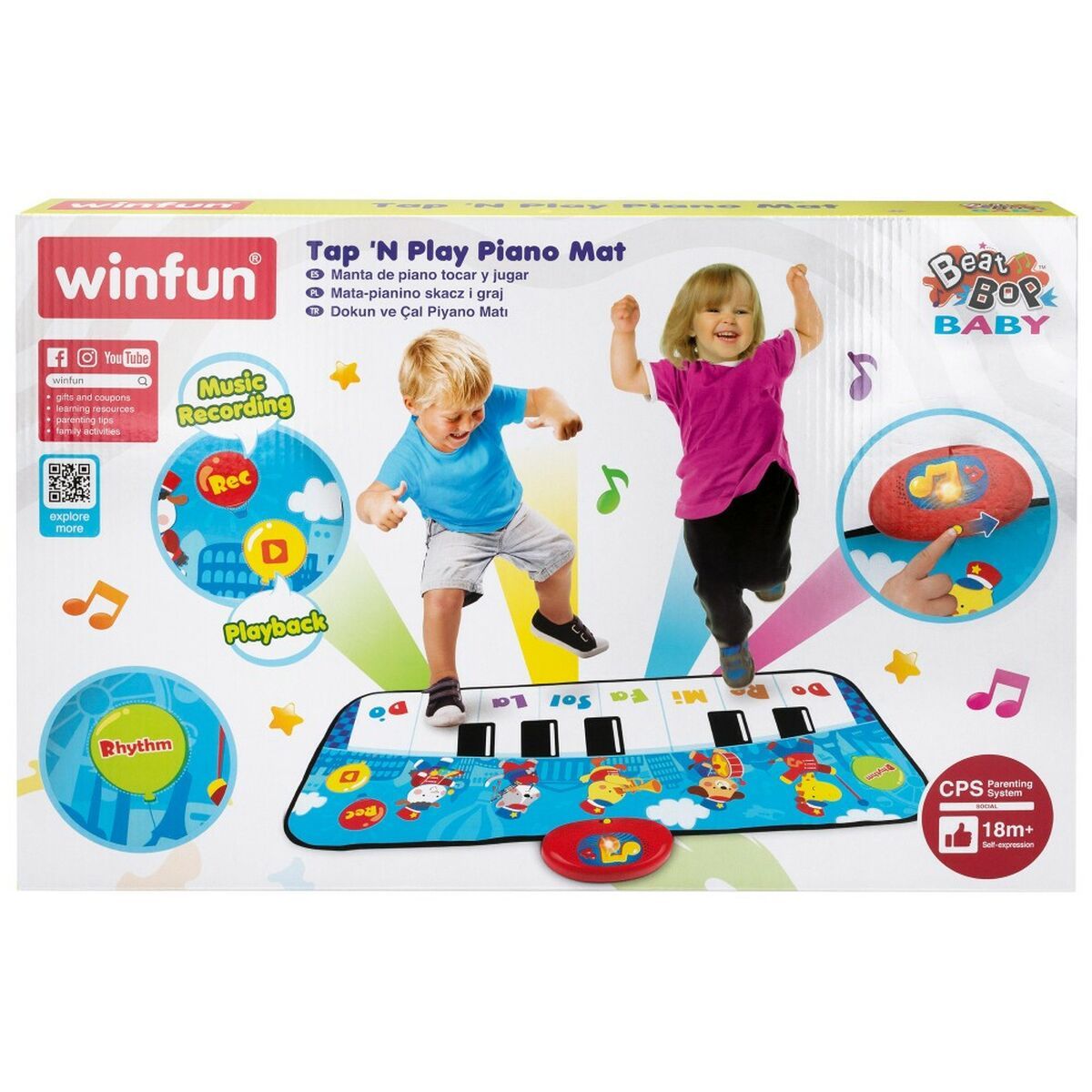 KALINDRA | BB. Toy piano Winfun 90 x 0,5 x 38 cm Blue animals (6 Units)