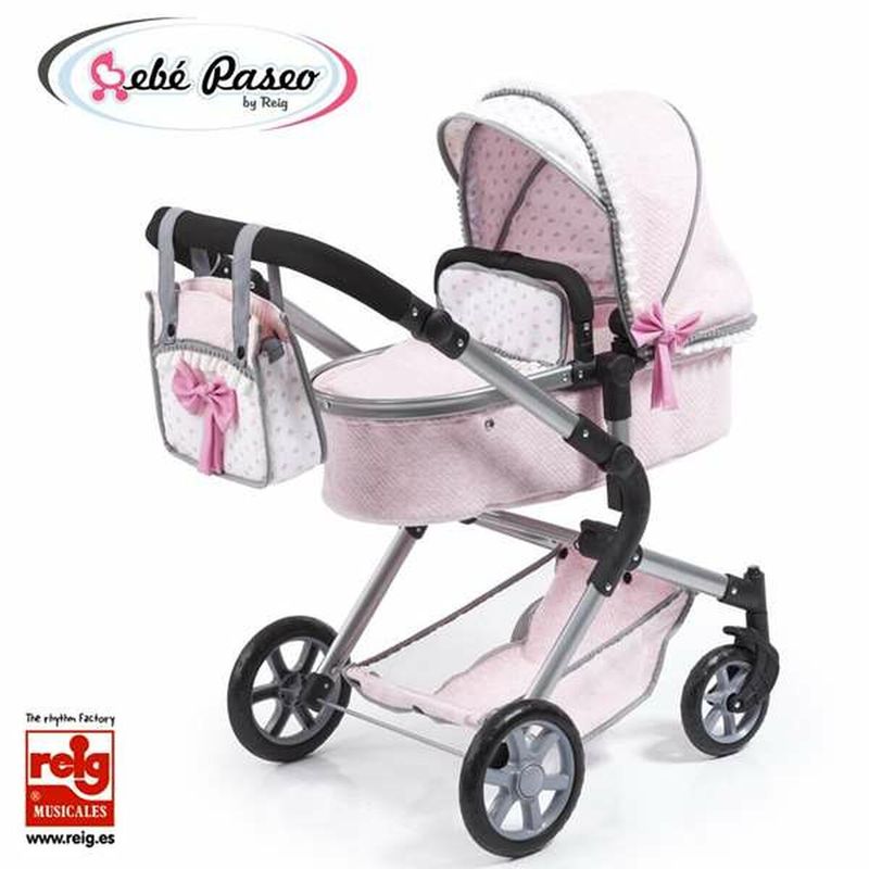 KALINDRA | BB. Puppenwägelchen Reig Combi 62 cm 82 x 79 x 38,5 cm Rosa